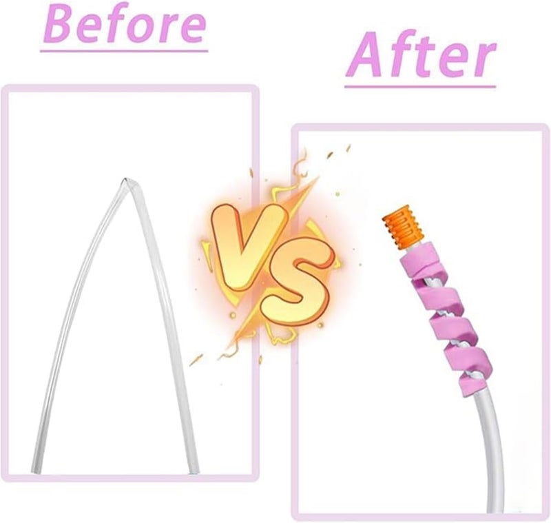 Vakerga New Upgrade 10 Pack Oxygen Tube Support Crimp Straightener Oxygen Tubing Accessories for Oxygen Hose Keep Oxygen Hose from Kinking（Pink - Image 4